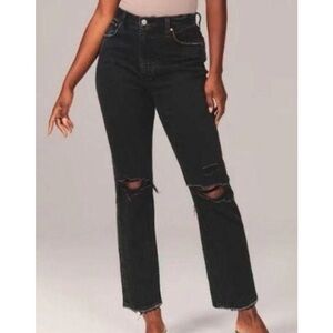 Abercrombie black straight leg jeans